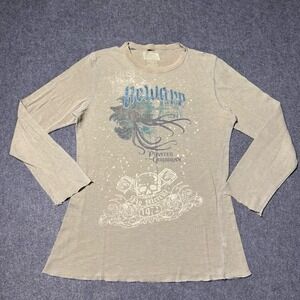 VTG Y2K Pirates Of The Caribbean Womens Promo Thermal LS Size XXL Distressed